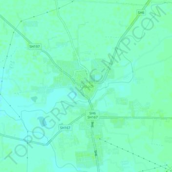Mappa topografica Olpad, altitudine, rilievo