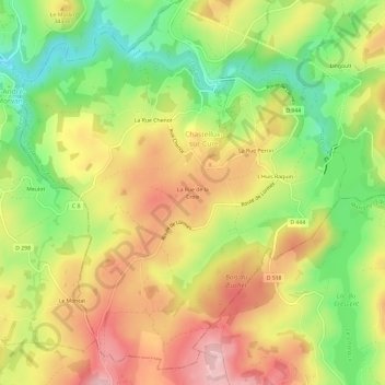 Mappa topografica La Rue de la Croix, altitudine, rilievo