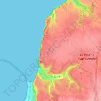 Mappa topografica Le Presbytère, altitudine, rilievo