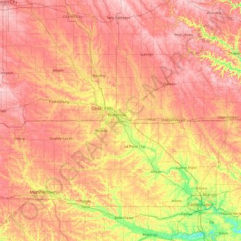 Mappa topografica Black Hawk, altitudine, rilievo