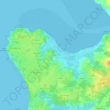 Mappa topografica Le Lienne, altitudine, rilievo