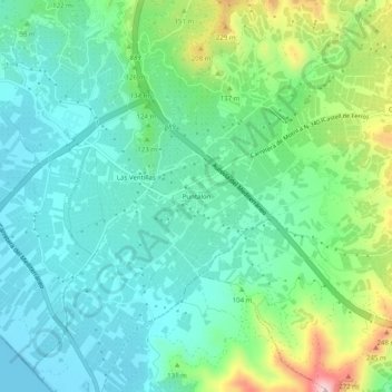Mappa topografica Puntalón, altitudine, rilievo