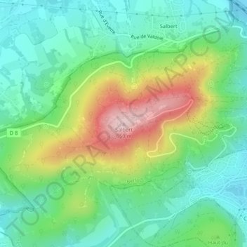 Mappa topografica Salbert, altitudine, rilievo
