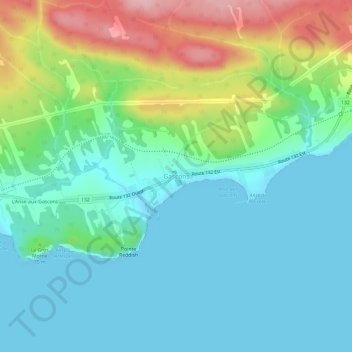 Mappa topografica Gascons, altitudine, rilievo