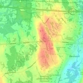 Mappa topografica Kempton Croft, altitudine, rilievo