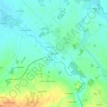 Mappa topografica Le Pont Neuf, altitudine, rilievo