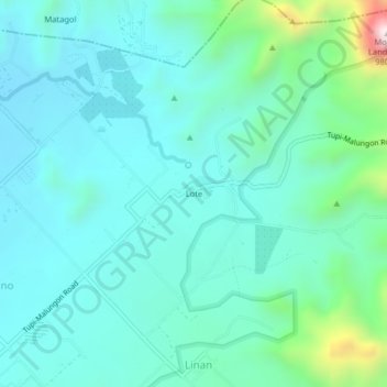Mappa topografica Lote, altitudine, rilievo