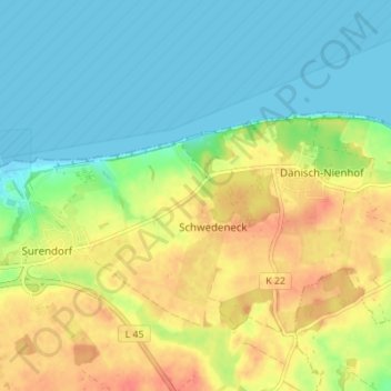 Mappa topografica Hohenhain, altitudine, rilievo
