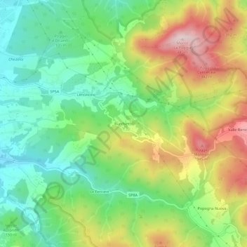 Mappa topografica Burchietto, altitudine, rilievo