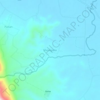 Mappa topografica Masagana, altitudine, rilievo