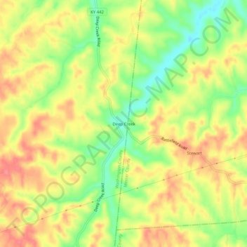 Mappa topografica Deep Creek, altitudine, rilievo