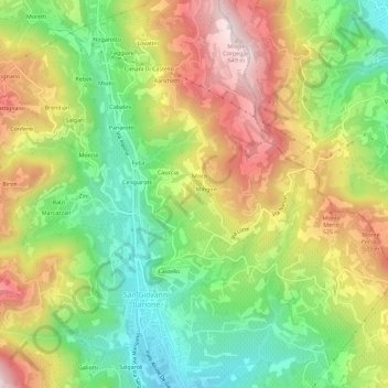 Mappa topografica Mari, altitudine, rilievo