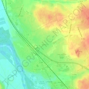 Mappa topografica Les Rocs, altitudine, rilievo