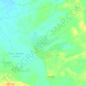 Mappa topografica Parasrampura, altitudine, rilievo