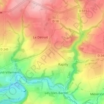 Mappa topografica Les Quesnets, altitudine, rilievo