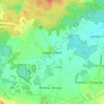 Mappa topografica Luppa, altitudine, rilievo