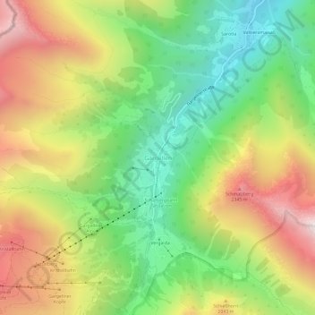Mappa topografica Gargellen, altitudine, rilievo