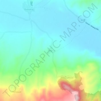 Mappa topografica Kayı, altitudine, rilievo