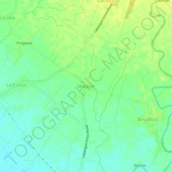 Mappa topografica Magbay, altitudine, rilievo