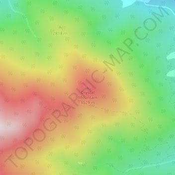 Mappa topografica Crystal Mountain, altitudine, rilievo