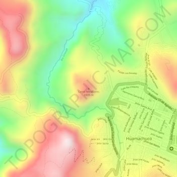 Mappa topografica Cerro Miraflores, altitudine, rilievo