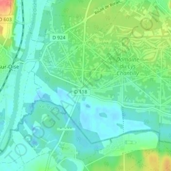 Mappa topografica Le Lys, altitudine, rilievo