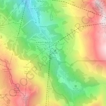 Mappa topografica Le Châtelet, altitudine, rilievo
