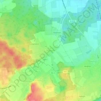 Mappa topografica Wettlkam, altitudine, rilievo