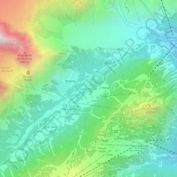 Mappa topografica Lassy Damon, altitudine, rilievo