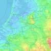 Mappa topografica Betuwe, altitudine, rilievo