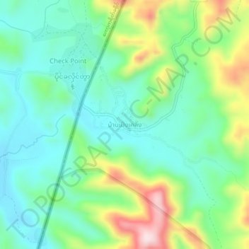 Mappa topografica Ban Pueng Klueng, altitudine, rilievo