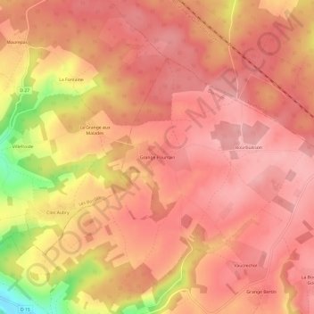Mappa topografica Grange Pourrain, altitudine, rilievo