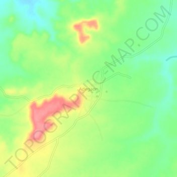 Mappa topografica Adegaon, altitudine, rilievo