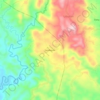 Mappa topografica Sambayon, altitudine, rilievo