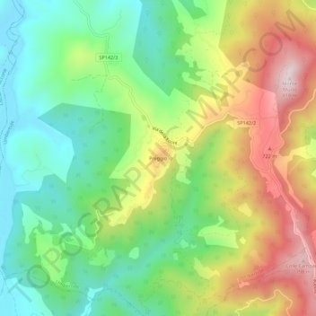 Mappa topografica Preggio, altitudine, rilievo