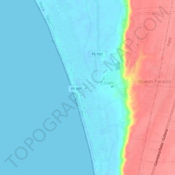 Mappa topografica La Esmeralda, altitudine, rilievo