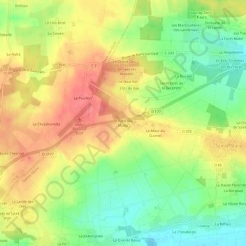 Mappa topografica Le Patis des Mules, altitudine, rilievo