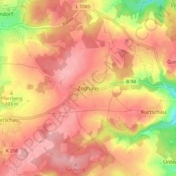 Mappa topografica Zoghaus, altitudine, rilievo
