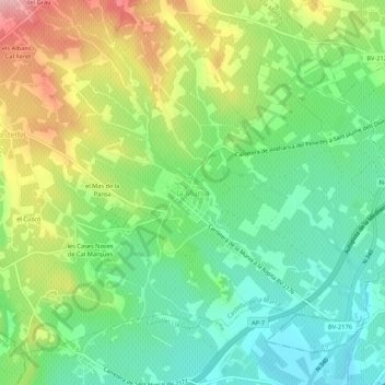 Mappa topografica la Múnia, altitudine, rilievo