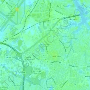 Mappa topografica Diamond Lake Estates, altitudine, rilievo