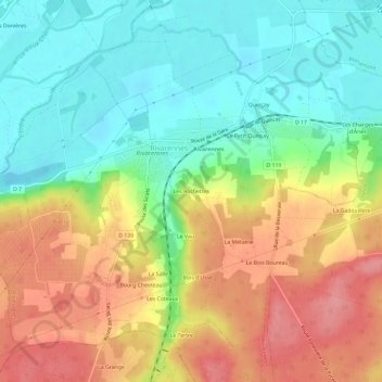 Mappa topografica Les Rochettes, altitudine, rilievo