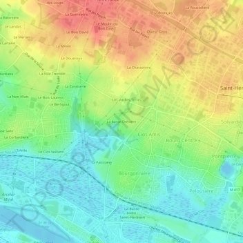 Mappa topografica La basse Orévière, altitudine, rilievo