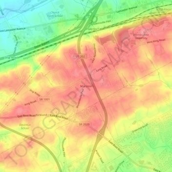 Mappa topografica Morstein, altitudine, rilievo