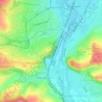 Mappa topografica Heeresberg, altitudine, rilievo