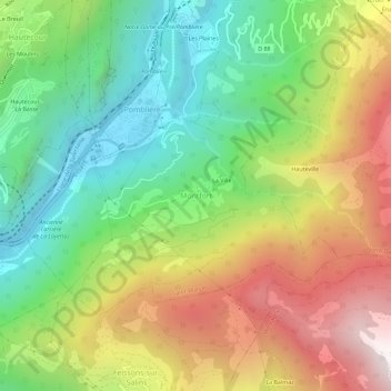 Mappa topografica Montfort, altitudine, rilievo