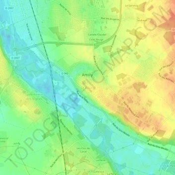 Mappa topografica Le Bourg, altitudine, rilievo