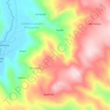 Mappa topografica Provincia de Azángaro, altitudine, rilievo