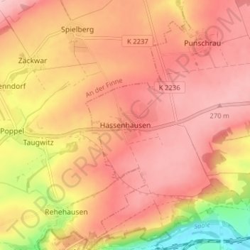 Mappa topografica Hassenhausen, altitudine, rilievo