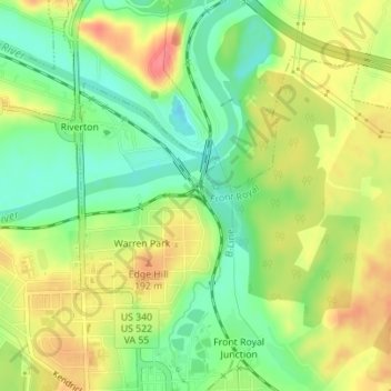 Mappa topografica Riverton Junction, altitudine, rilievo