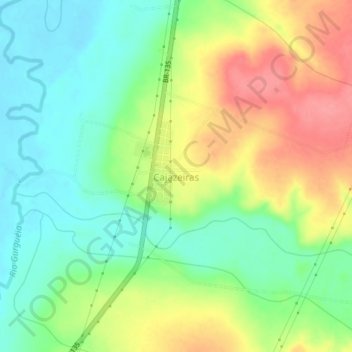Mappa topografica Cajazeiras, altitudine, rilievo